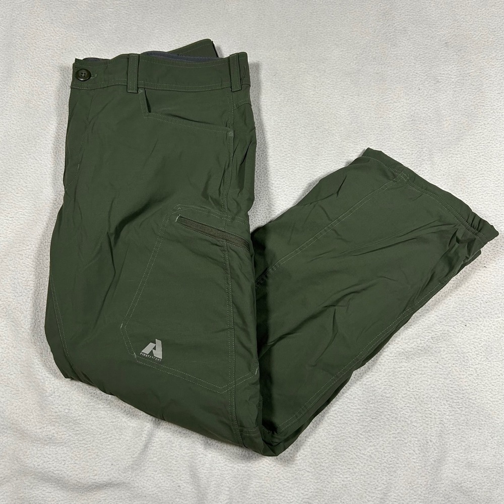 Eddie Bauer First Ascent Guide Pro Pants Mens 40x32 Green Fleece Lined Hiking
